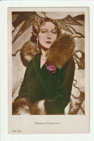 Natalie Kowanko 1930s Hand Tinted Ross Verlag Photo Postcard