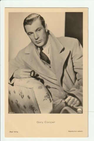 Gary Cooper 1930s Ross Verlag Photo Postcard