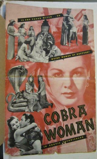 1944 Cobra Woman Orig.  Pressbook Maria Montez Jon Hall Lon Chaney Jr.  Sabu