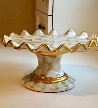 Mackenzie - Childs Parchment Check Fluted Cake Stand