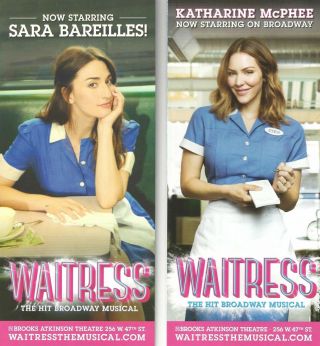 Katharine Mcphee And Sara Bareilles Two Broadway Waitress Cast Flyers