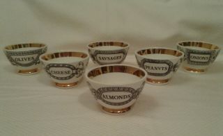 Vintage Fornasetti Ceramic Appetizer/condiment Bowls Set Of 6