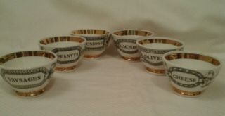 Vintage Fornasetti ceramic appetizer/condiment bowls set of 6 7
