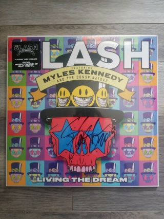 Slash Signed Living The Dream Vinyl Lp Myles Kennedy Guns N Roses 2019