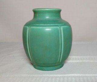 Rookwood Pottery,  Arts & Crafts Design,  Paneled Green Squat Shoulder Vase