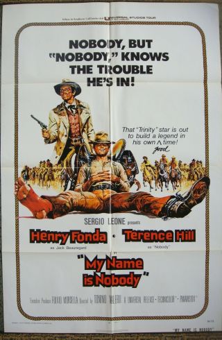 My Name Is Nobody One Sheet Us Movie Poster Terence Hill Film 27x41 " 1974 Nm.