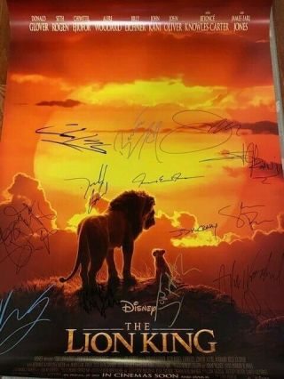 The Lion King Ds Movie Poster Cast Signed Premiere Disney Simba Mufasa Beyonce