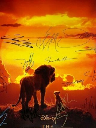 The Lion King DS Movie Poster CAST SIGNED Premiere Disney Simba Mufasa Beyonce 3