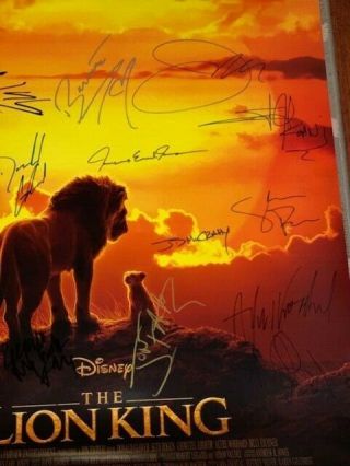 The Lion King DS Movie Poster CAST SIGNED Premiere Disney Simba Mufasa Beyonce 4