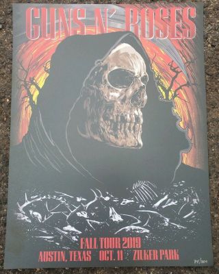 Guns N Roses Poster Austin City Limits Week 2 10/11/2019 Zilker Numbered Of 300