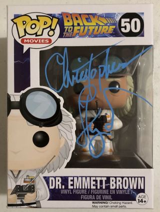 Christopher Lloyd Signed Auto Back To The Future Dr Emmett Brown Funko Psa/dna