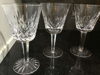 Waterford Crystal Lismore Claret 5oz.  5 7/8 Tall Wine Glasses Set of 9 3