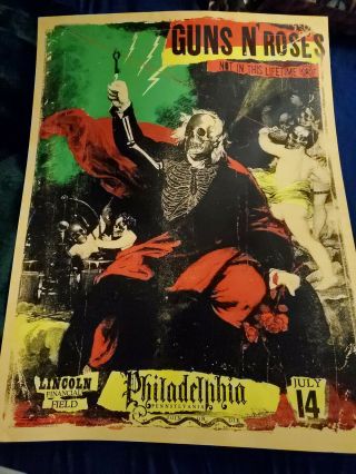 Guns N Roses Lithograph - Not In This Lifetime Tour - Philadelphia Pa 146/350