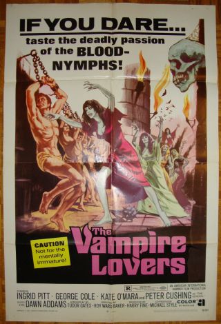 The Vampire Lovers - Horror - Hammer - R.  W.  Baker - P.  Cushing - Os (27x41 Inch)