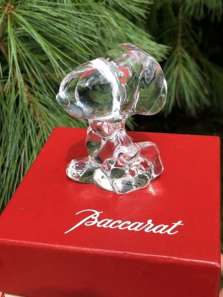 Mib Flawless Stunning Baccarat Crystal Cartoon Friendly Funny Snoopy Figurine