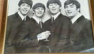 1963 The Beatles Photograph Signed By All 4 Beatles Approx 8x10 Inches