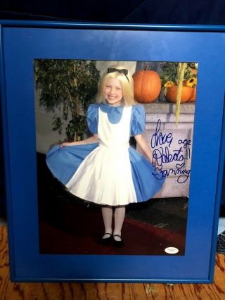 Alice In Wonderland By Dakota Fanning At Age 11,  Autographed,  Matted And Framed