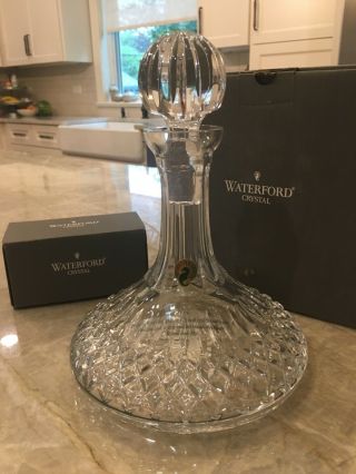 Waterford Crystal Lismore Ships Decanter With Stopper And Box