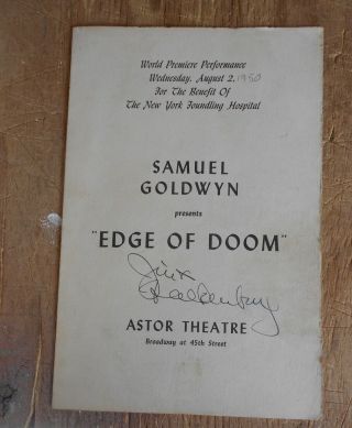 Vintage Autographed Theater Playbill Edge Of Doom Jinx Falkenburg