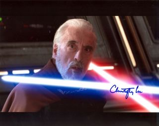 Christopher Lee Autograph 8x10 Signed Star Wars Lord Of The Rings Auto Uacc