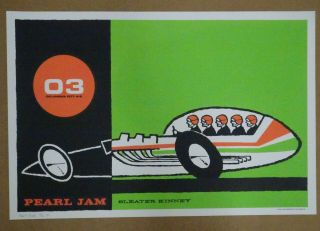 Pearl Jam.  Oklahoma Oklahoma April 3,  2003 Tour Poster.  Signed.  16/50 Ap.