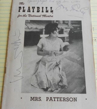 Vintage Autographed Theater Playbill Mrs Patterson Eartha Kitt & More