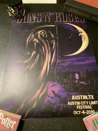 Guns N Roses Austin City Limits Weekend 1 Lithograph W/small Crease