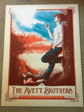 Avett Brothers Gig Concert Poster Clemson South Carolina April 2013 Zeb Love