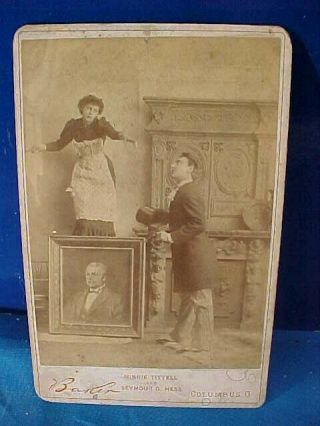 19thc Cabinet Card Photo Of Actors In A Play W Minnie Tittell Brune