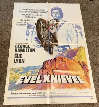 1971 Evel Knievel Movie Poster,  Folded,  27x41