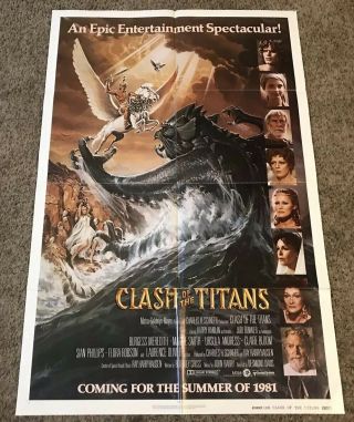 1981 Clash Of The Titans Movie Poster,  Folded,  Advance,  27x41