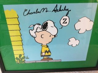 Charles M Schulz Signed Signature Autograph on Charlie Brown Snoopy Lithograph 2