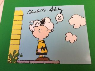 Charles M Schulz Signed Signature Autograph on Charlie Brown Snoopy Lithograph 5