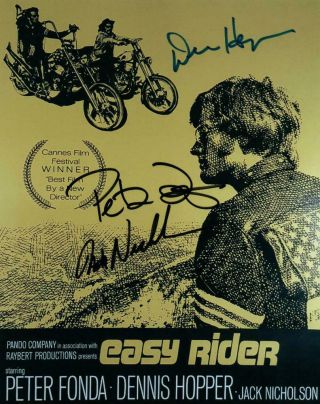 Jack Nicholson Dennis Hopper Peter Fonda Signed 8x10 Photo Autographed