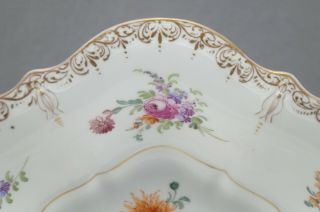 Franziska Hirsch Dresden Hand Painted Floral & Gold 10 Inch Bowl Circa 1901 - 1930 3