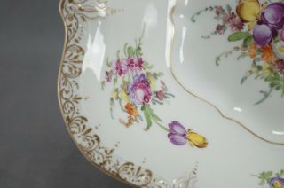 Franziska Hirsch Dresden Hand Painted Floral & Gold 10 Inch Bowl Circa 1901 - 1930 7