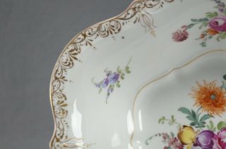 Franziska Hirsch Dresden Hand Painted Floral & Gold 10 Inch Bowl Circa 1901 - 1930 8