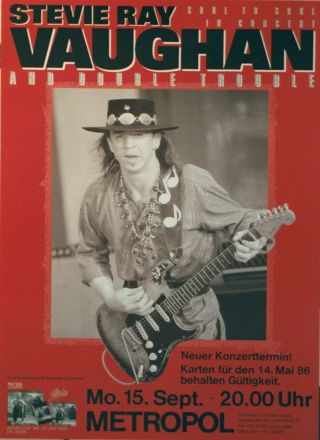 Stevie Ray Vaughan Concert Tour Poster 1986 Soul To Soul