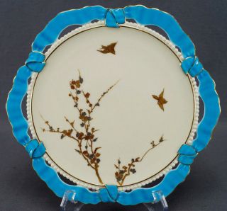 Brown Westhead Moore Turquoise Ribbon & Platinum & Gold Aesthetic Bird Plate A