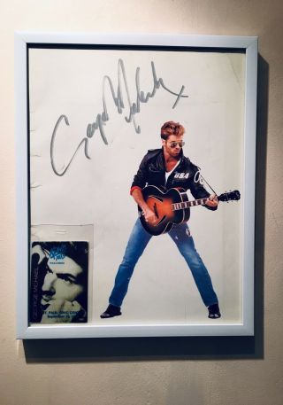 George Michael Signed Rare Faith Tour Program Framed With Pass