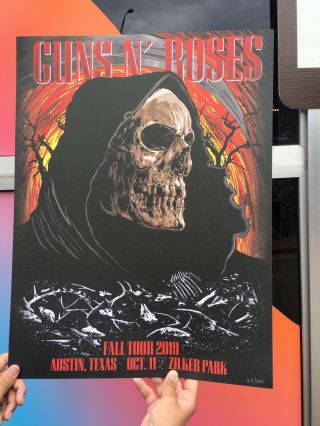 Guns N Roses Lithograph Poster Austin City Limits Weekend 2 10/11 2019
