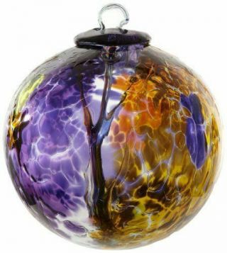 Kitras Art Glass 12 " Spirit Ball,  Multi - Purple