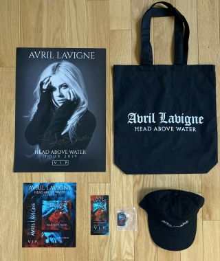 Avril Lavigne Head Above Water Tour Vip Package Signed Poster Tote Bag Hat Etc