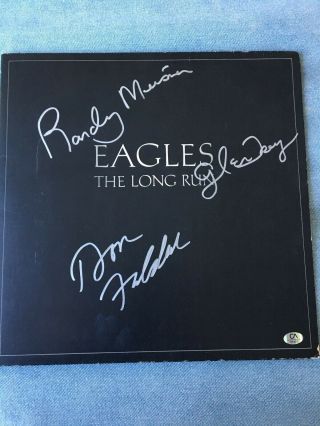 Eagles Glenn Frey,  Fielder,  Meisner Autographed The Long Run Album Signed