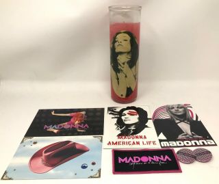 Rare Madonna Like A Prayer 1989 Vintage Promo Candle,  Postcards/patch/buttons