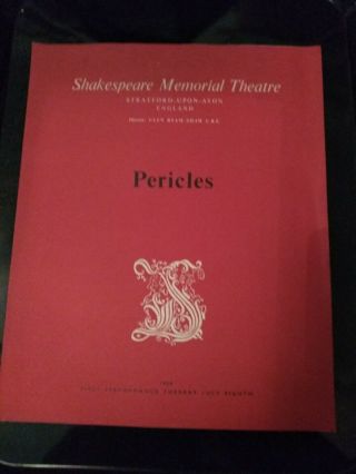 Pericles.  Memorial Theatre.  Larry Programme.  Edward Woodward.  De Souza