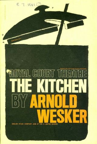 1961 Royal Court Theatre Programme The Kitchen Arnold Wesker Refb101147