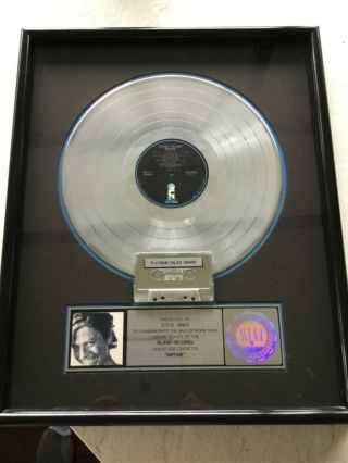 Robert Palmer “riptide”.  Riaa Award For 1 Million Sales Of Lp,  & Cassette