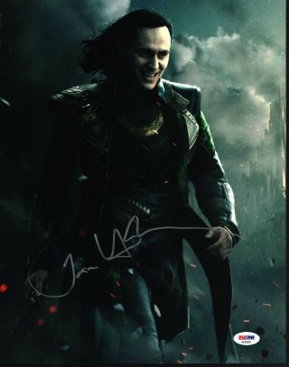Tom Hiddleston Signed 11x14 Loki Photo Thor The Dark World Avengers Psa/dna