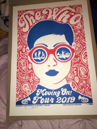The Who Moving On Tour 2019 Le Risograph Print Poster Chris Hopewell